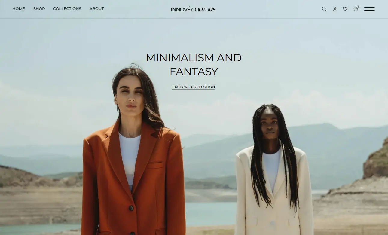 Innové Couture fashion website concept