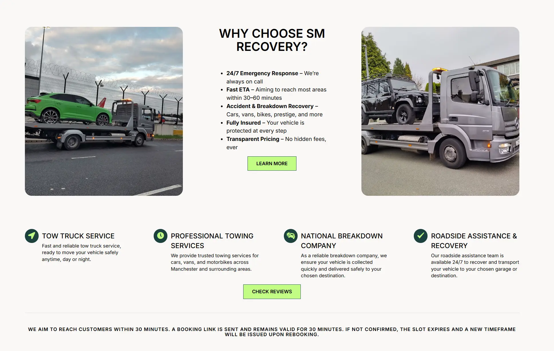 SM Recovery website — example 2