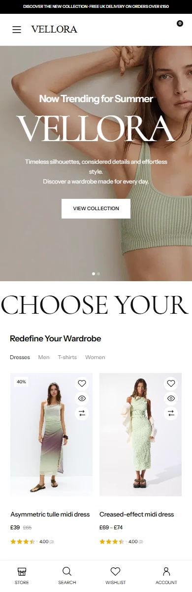Vellora mobile layout