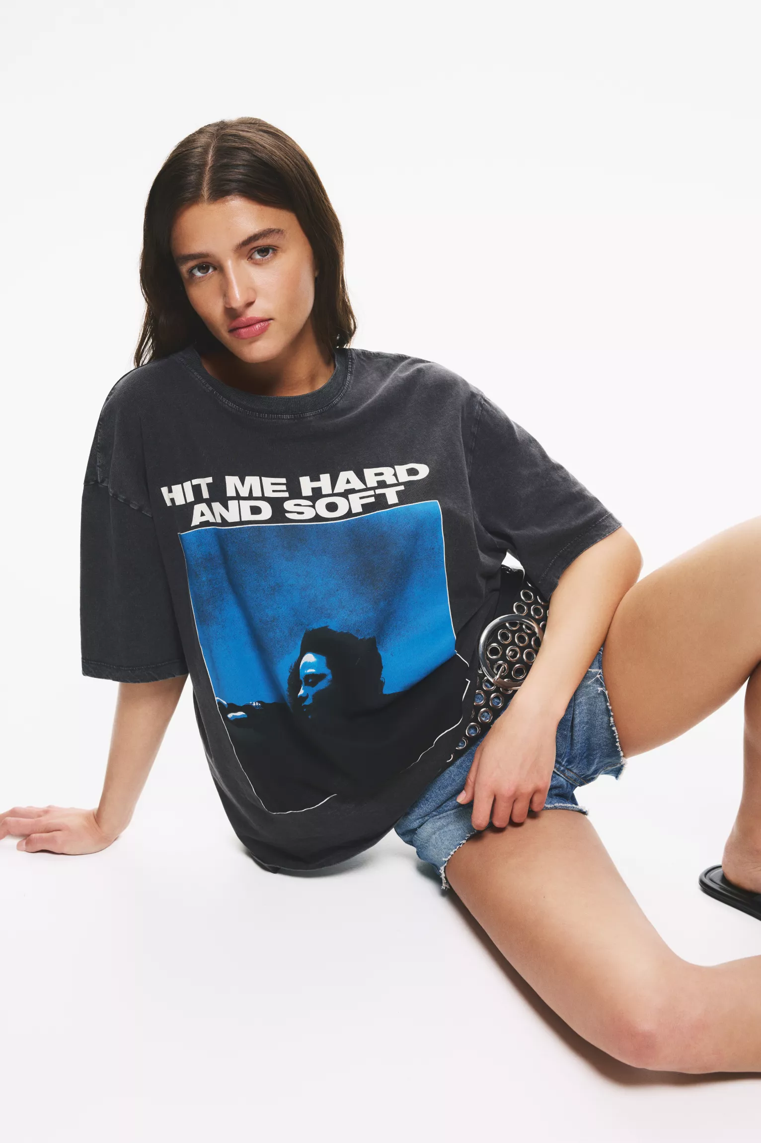 Washed music graphic T-shirt