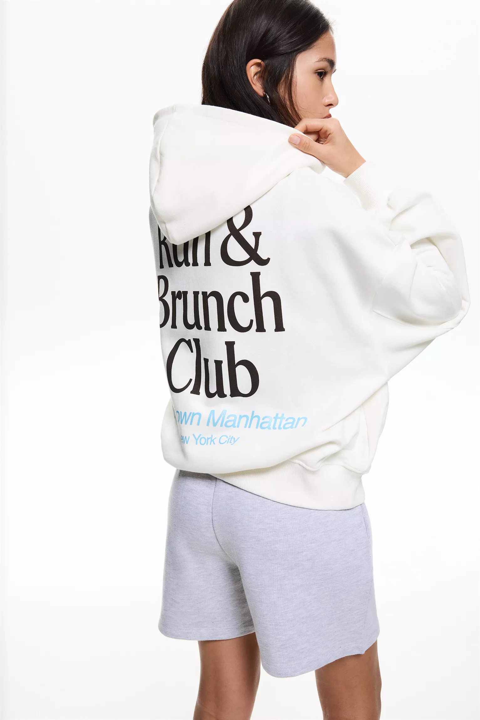 Run & Brunch hoodie — another view